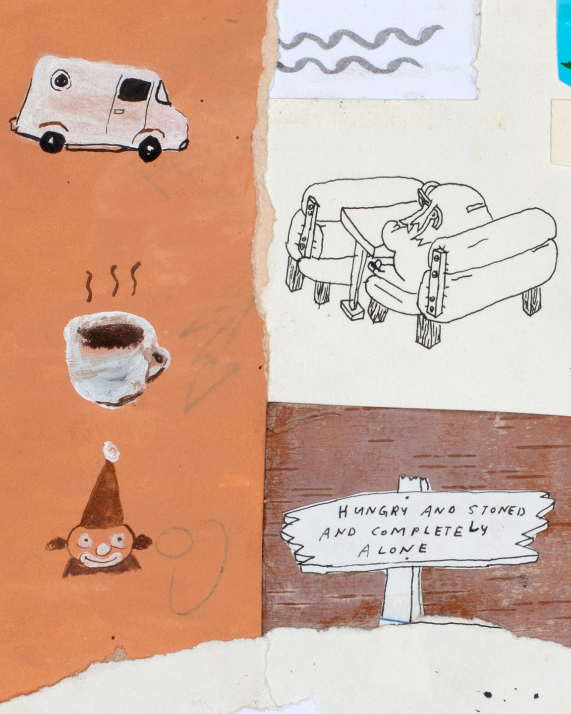 Fuzzed Owt Hours That Pass (drawing / collage) by Shayne Ehman