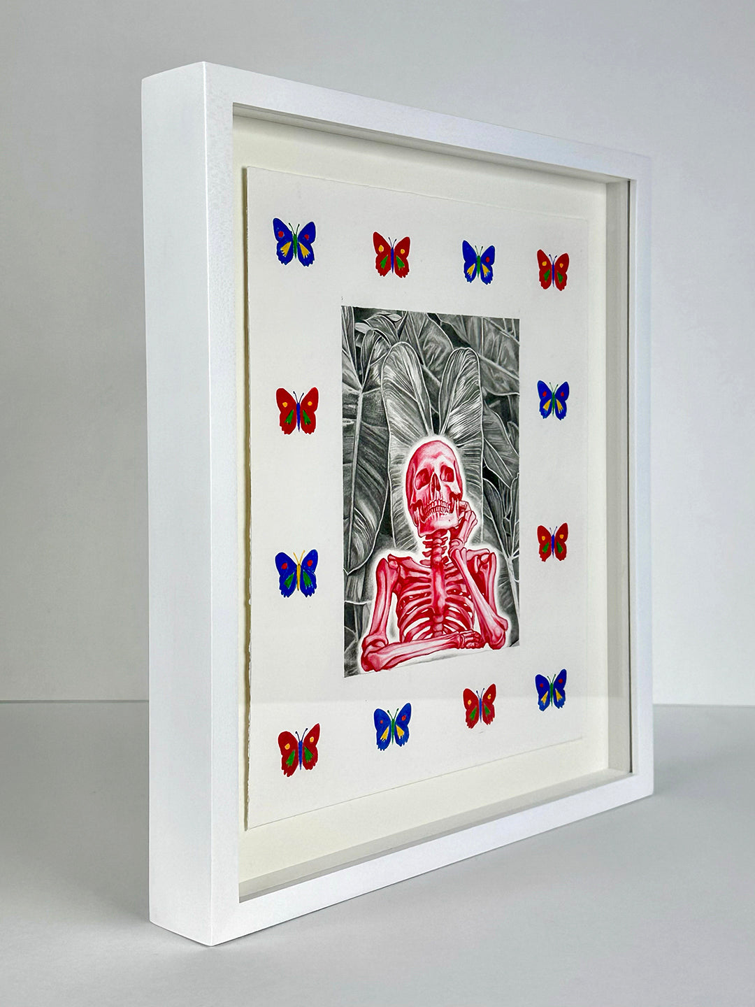 Untitled (Butterflies) framed drawing by Riley Payne