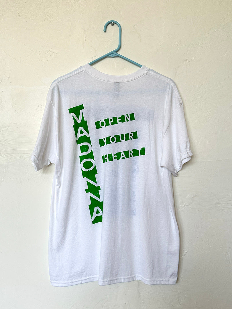 You Hold The Key / Open Your Heart / Madonna t-shirt (blue & green) by Marc Hundley