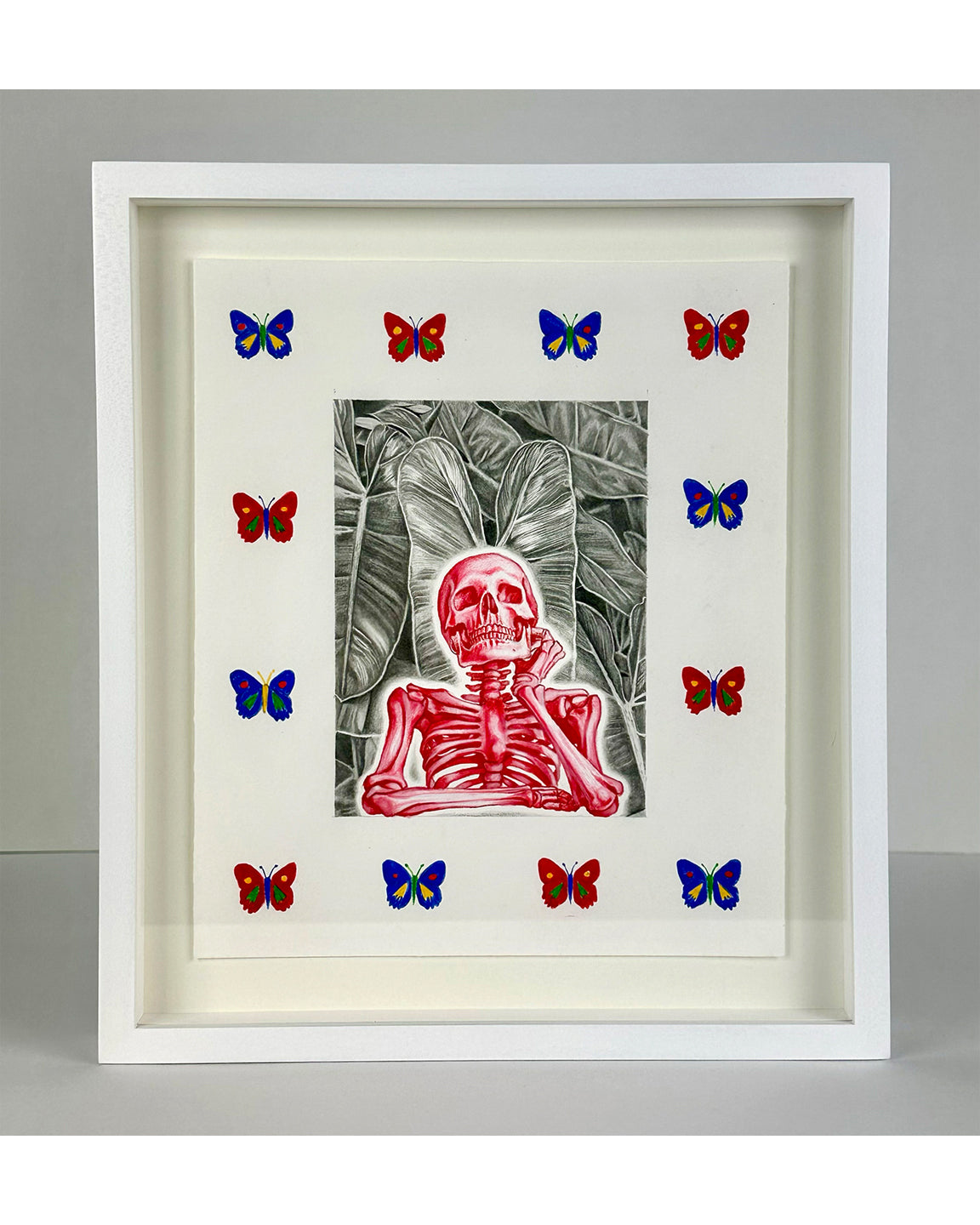 Untitled (Butterflies) framed drawing by Riley Payne