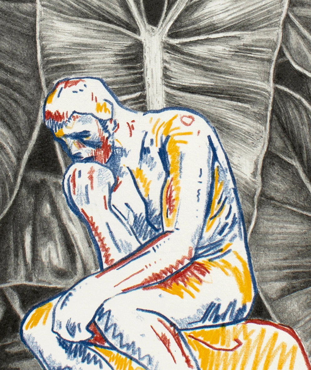 Untitled (Thinking) framed drawing by Riley Payne