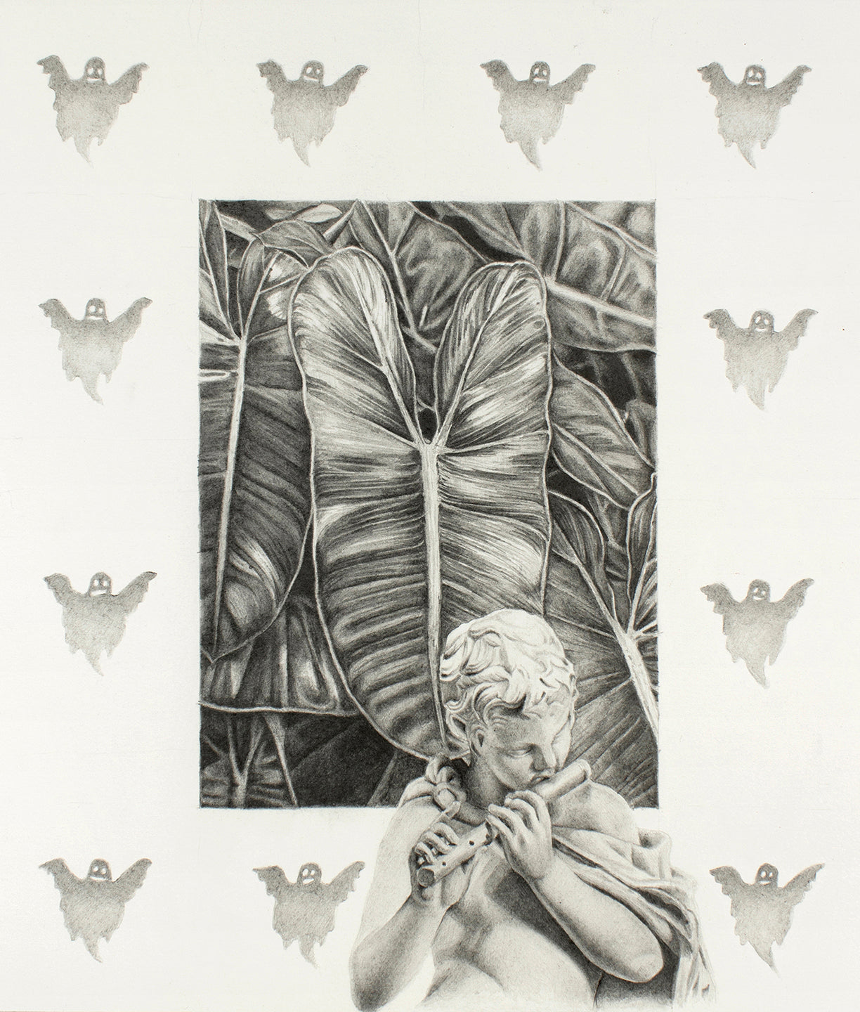 Untitled (Ghosts), framed drawing by Riley Payne