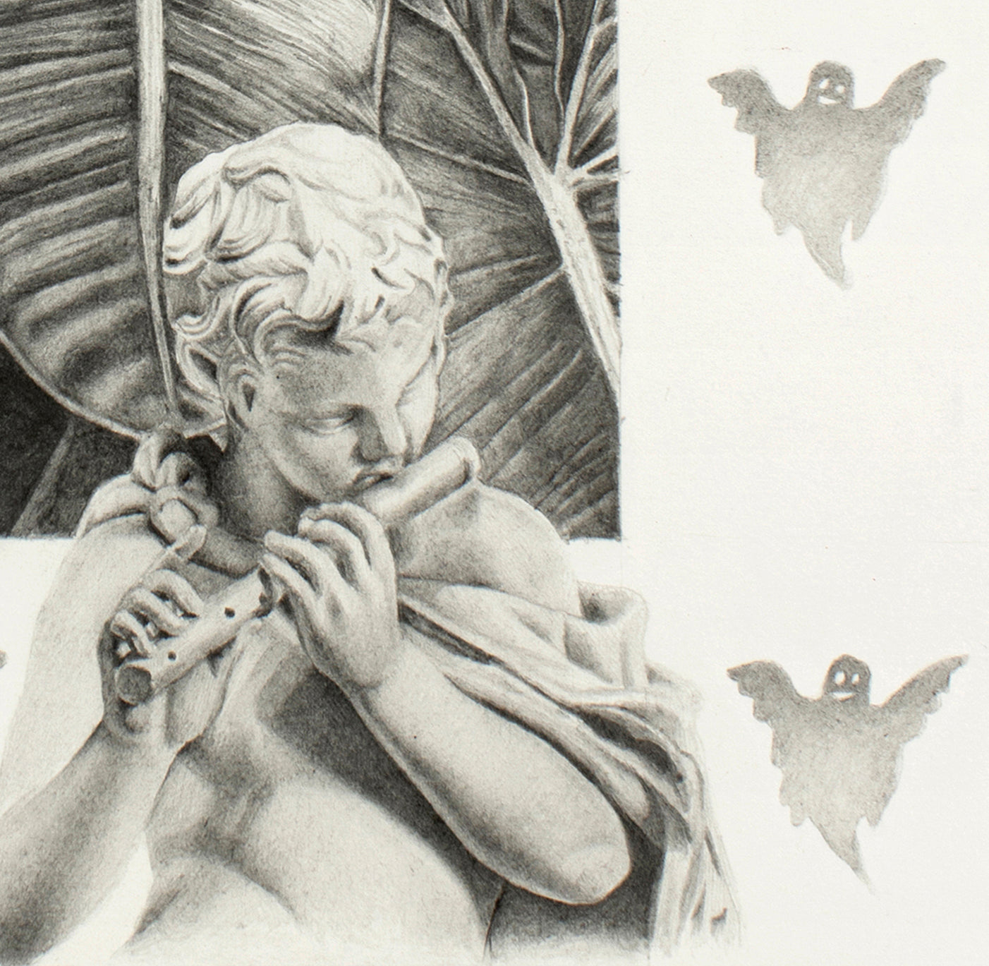 Untitled (Ghosts), framed drawing by Riley Payne