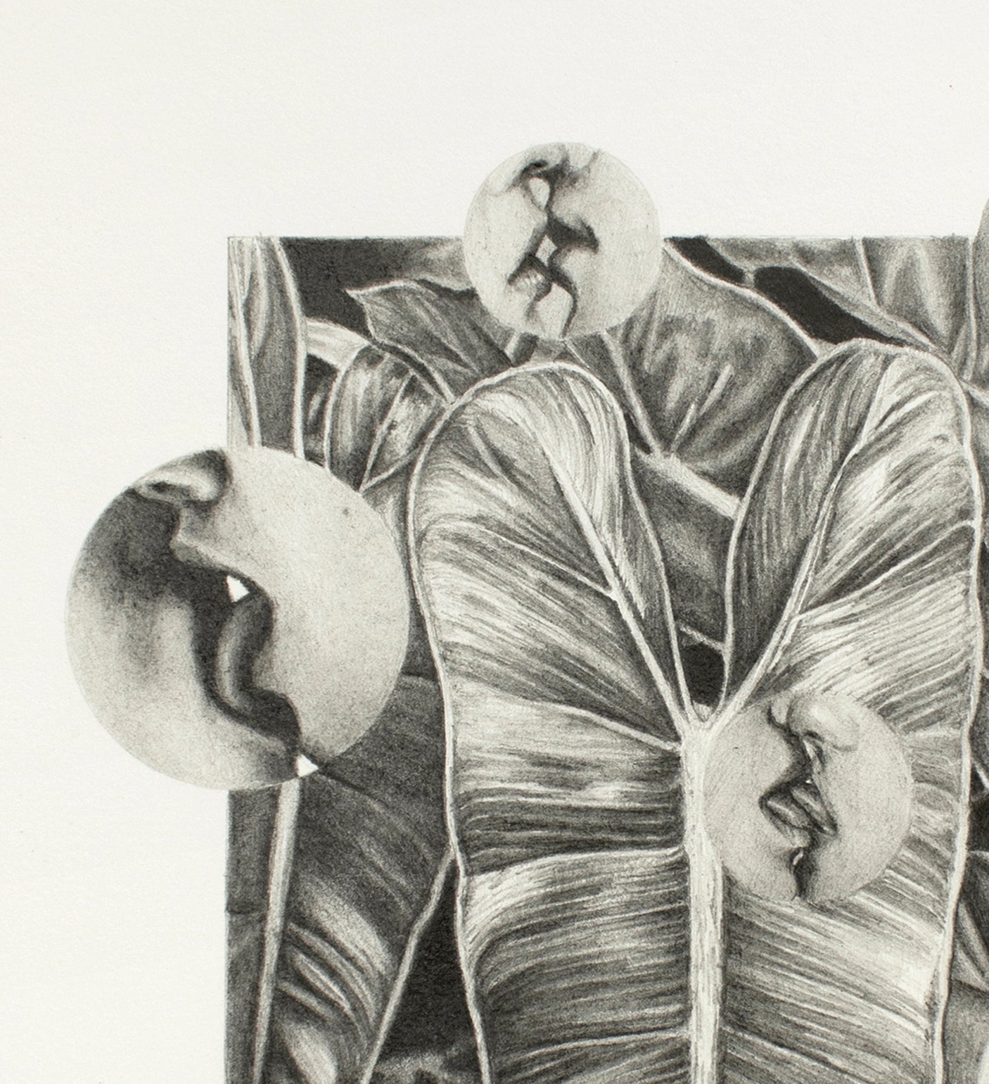 Untitled (Kisses), framed drawing by Riley Payne