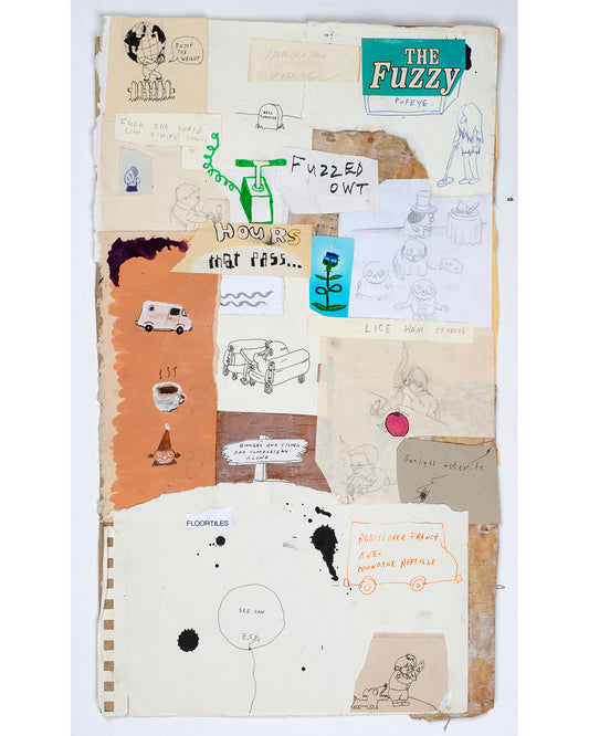 Fuzzed Owt Hours That Pass (drawing / collage) by Shayne Ehman