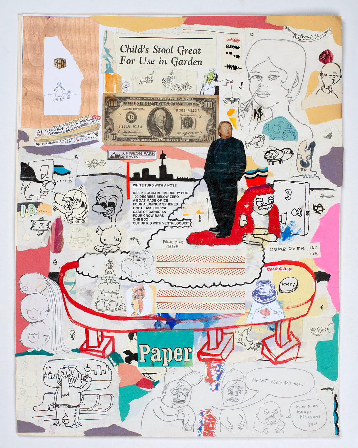 A Boat Made of Ice (drawing / collage) by Shayne Ehman