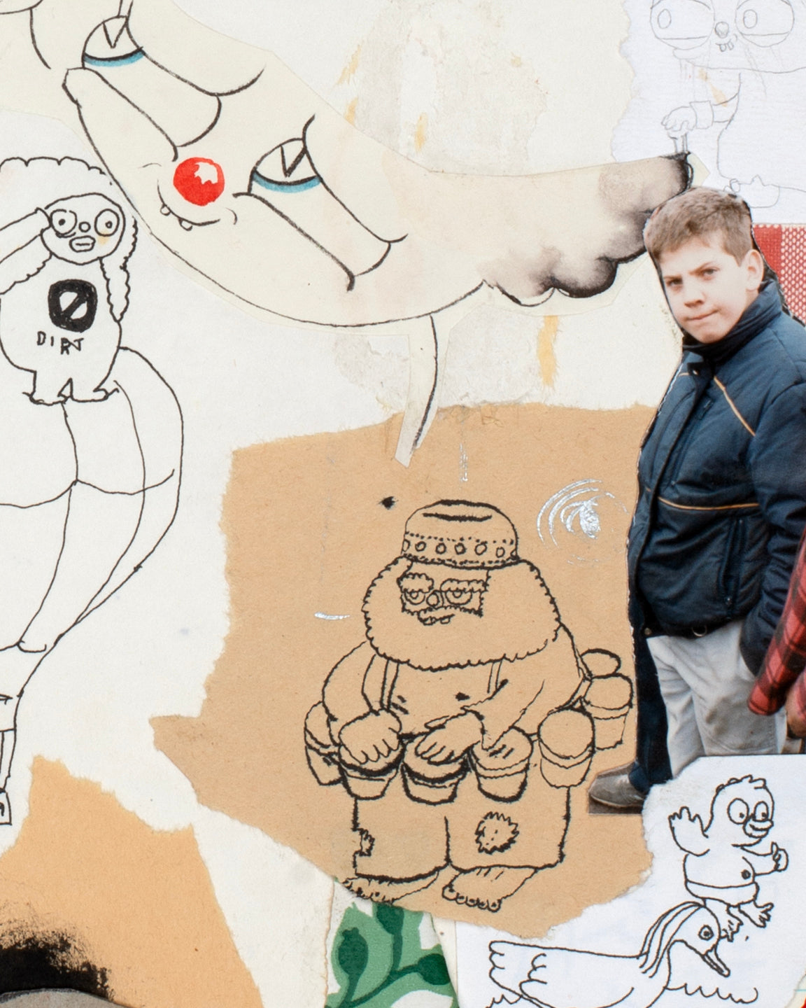 The Fuzzy Papers (drawing / collage) by Shayne Ehman