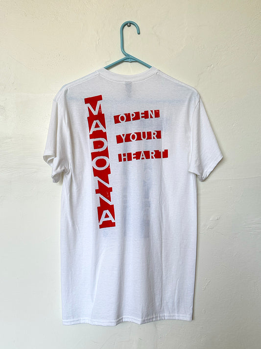 You Hold The Key / Open Your Heart / Madonna t-shirt (blue & red) by Marc Hundley
