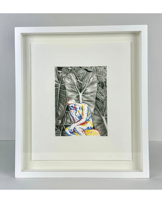Untitled (Thinking) framed drawing by Riley Payne